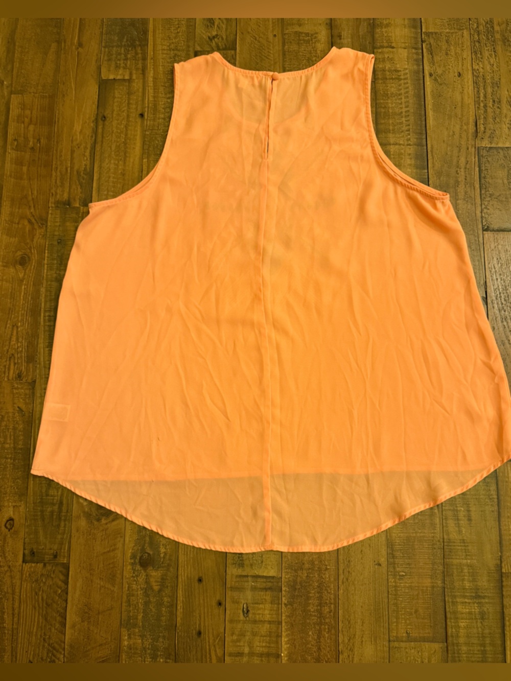 Umgee Coral Sleeveless Tank with Teal Embroidered Front - Picture 2 of 7